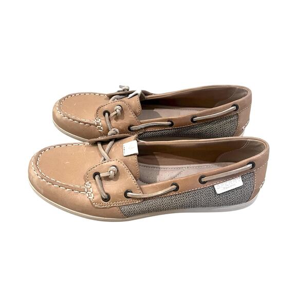Sperry Top-Sider Boat Shoes Womens Size 8M Tan Leather Mesh Angelfish STS96864 - Picture 4 of 12